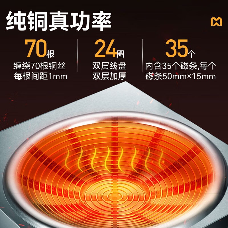 麦大厨220V磁控款台式凹炉5KW